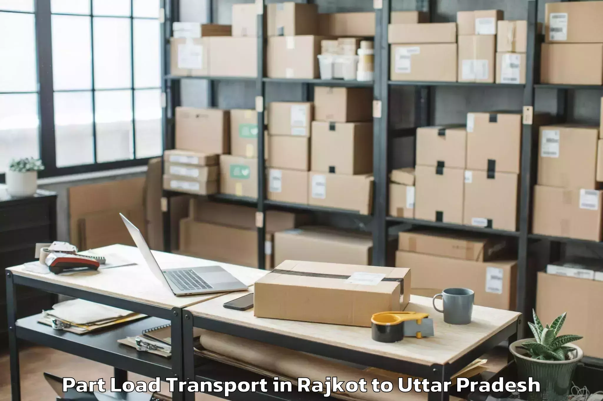 Book Rajkot to Lalganj Ajhara Part Load Transport Online